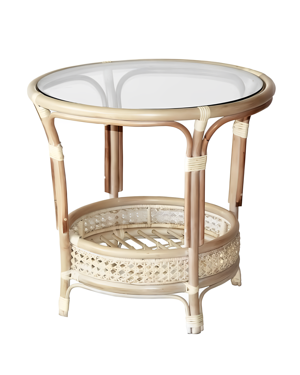Glass Nest Rattan Table - DSTR 306
